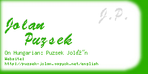 jolan puzsek business card